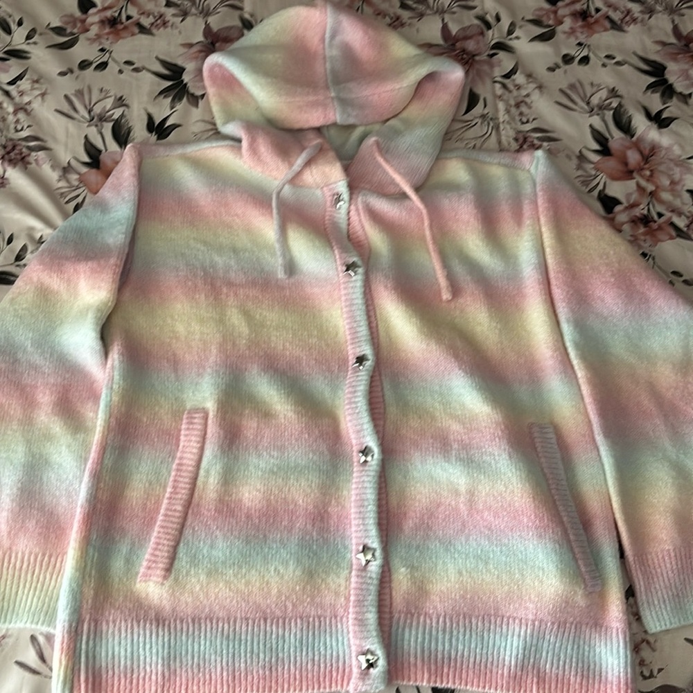 Pastel rainbow knit sweater